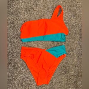 Orange and Teal Bikini Set!